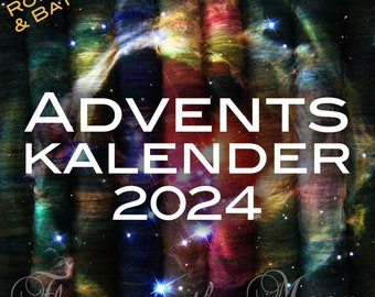 Faser-Adventskalender mit Rolags & Batts: »Fly me to the Moon« (insgesamt 360g Fasern)