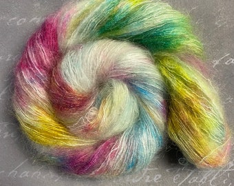 Mohair silk yarn, hand dyed, CONFETTI