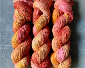 Sock yarn, hand dyed, SUNRISE