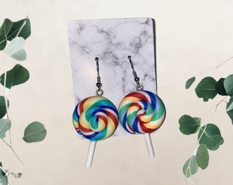 kawaii swirl lollipop earrings