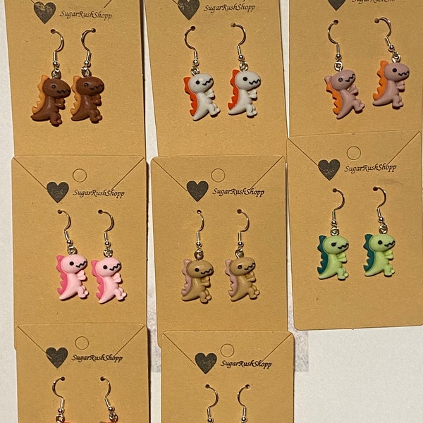 Dinosaur Earrings, Dino Earrings, Kitsch Earrings, Kawaii Earrings, Cute Earrings, Fun Earrings