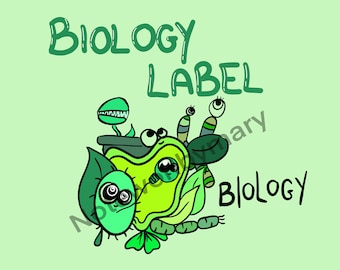 Etiqueta de materia de biología