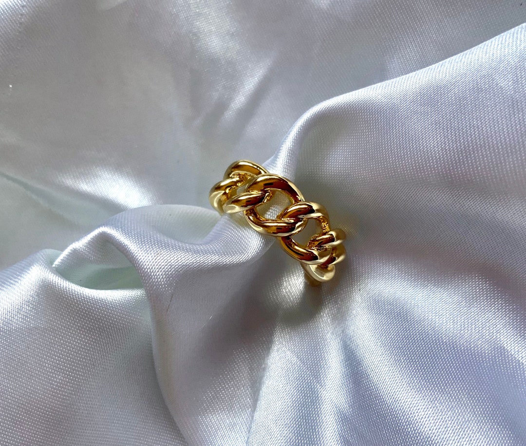 Gold Twist Ring Open Back Ring Modern Ring Cool Ring Etsy