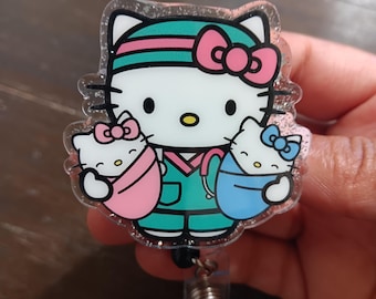 Kitty  Labor & Delivery Badge Reel.