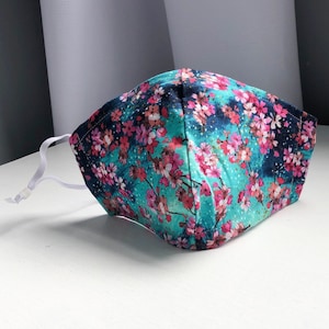 Painted Cherry Blossom Flowers - Adjustable face mask
