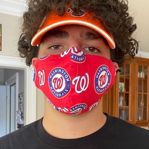 Washington Nationals Face Mask - washable, reusable, adjustable nose and adjustable ear loops