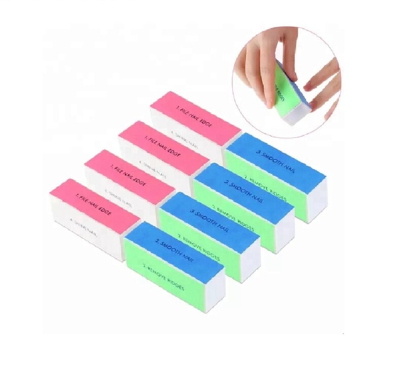 4 IN 1 Nail Buffer Block Remover Ridges Grit Smooth Polish Etsy UK