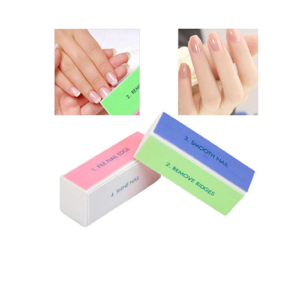 4 IN 1 Nail Buffer Block Remover Ridges Grit Smooth Polish Etsy UK
