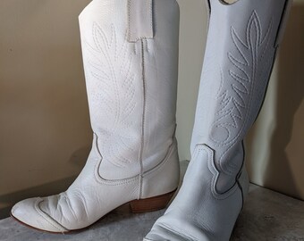 vintage white cowboy boots