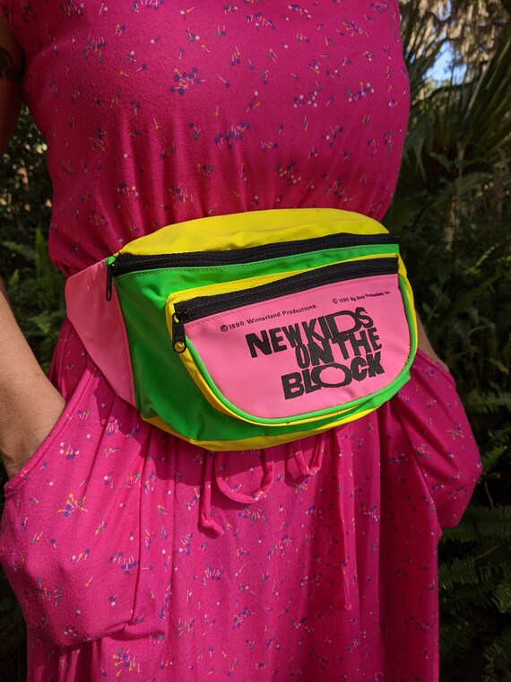 1990 New Kids On The Block NKOTB neon fanny pack h