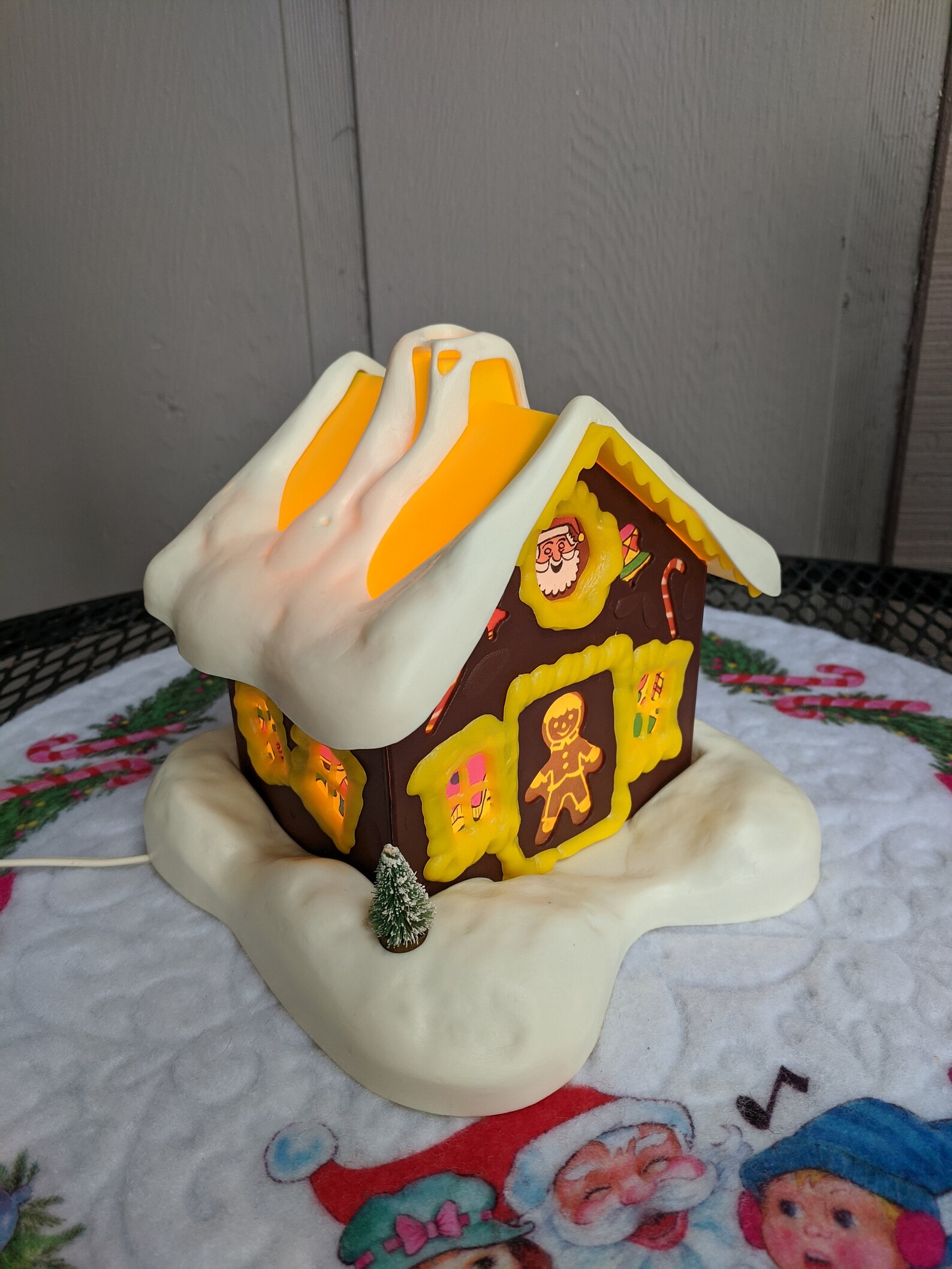 1960's blow mold Gingerbread House lamp Regency Etsy