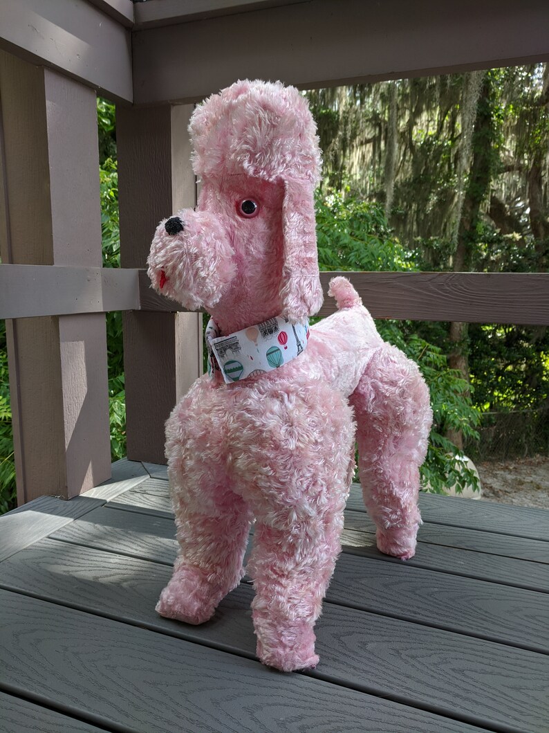 1950/60's LARGE pink plush poodle refurbished Etsy