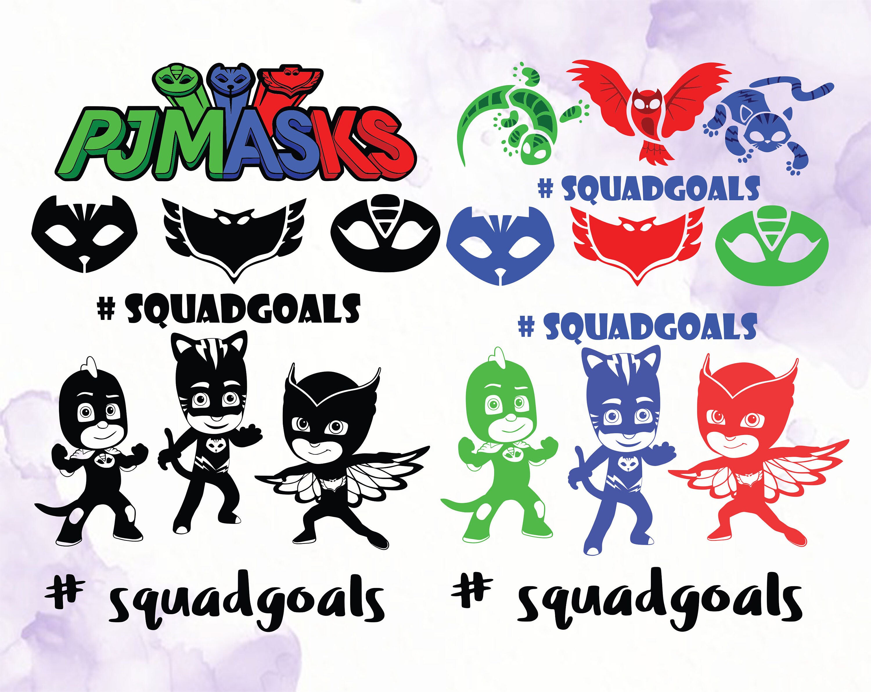 Pj masks svg dxf png Pj masks bundle Pj masks cricut Pj | Etsy