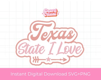 I Love Texas SVG and PNG, Texas Clipart, Digital Cut File for Silhouette and Cricut Project, Instant Digital Download, SVG for Shirt