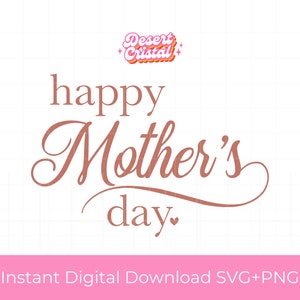 Archivos SVG y PNG del Día de la Madre para proyectos de Silhouette y Cricut, descarga instantánea de archivos digitales, etiqueta de regalo del Día de la Madre