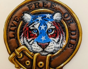 Leather USA Tiger key chain