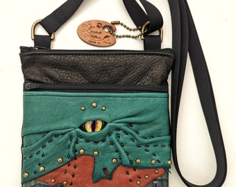 Dragon eye leather bag