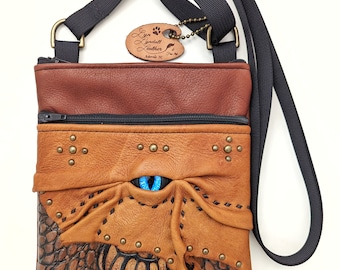 Dragon eye leather bag