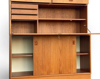 Midcentury Danish Teak Drop-down Secretary Desk Wall Unit - Etsy