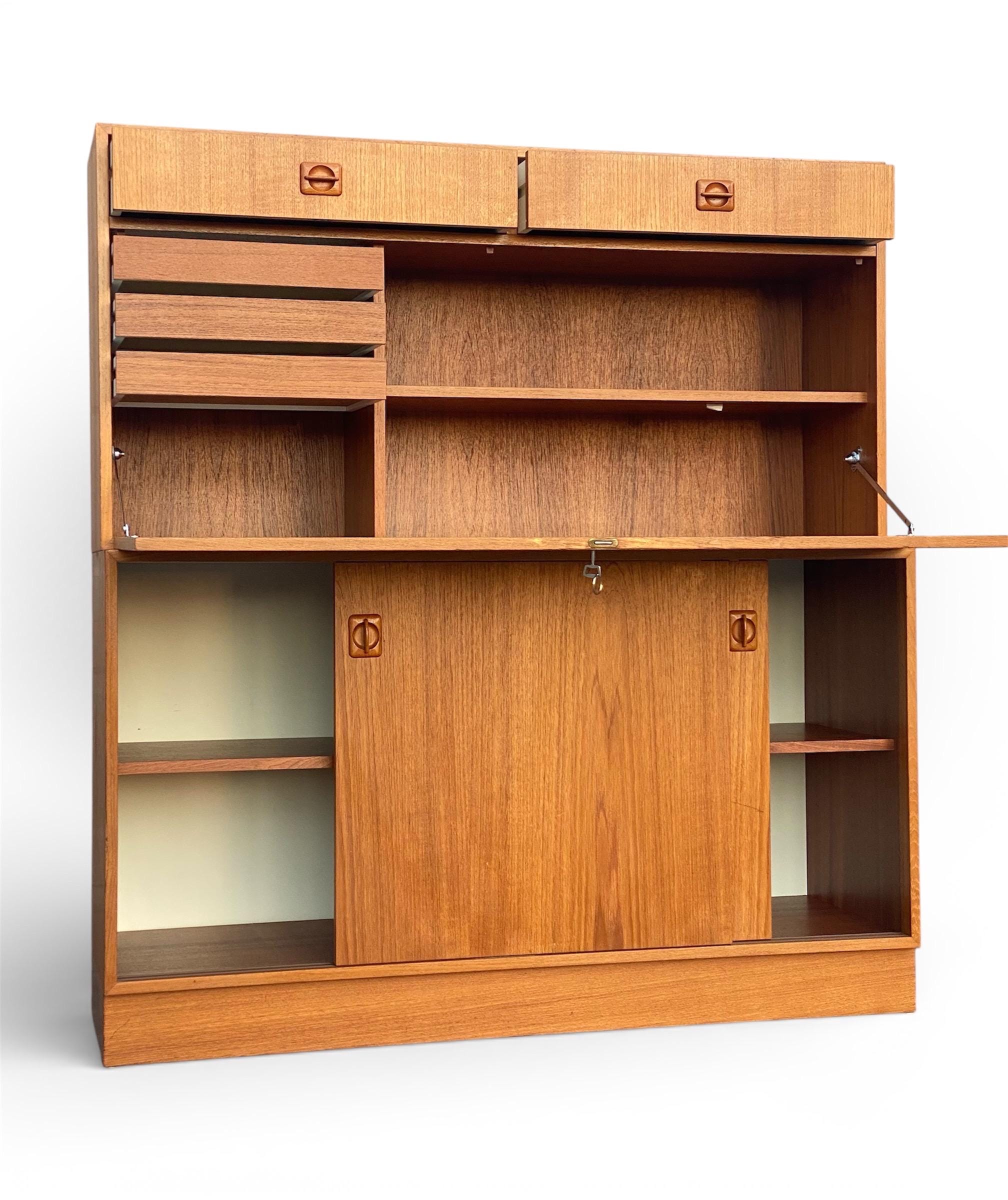 Midcentury Danish Teak Drop-down Secretary Desk Wall Unit - Etsy