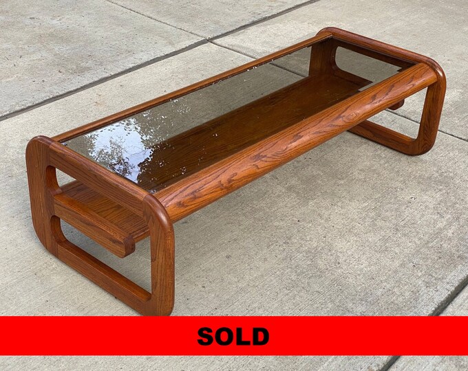 Midcentury Lou Hodges Cantilevered Oak Square Coffee Table Etsy