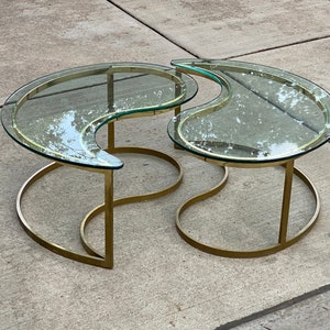 Yin Yang Brass and Glass Coffee Table - Etsy
