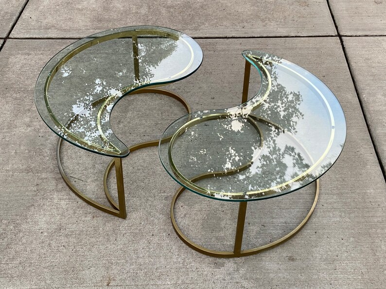 Yin Yang Brass and Glass Coffee Table - Etsy