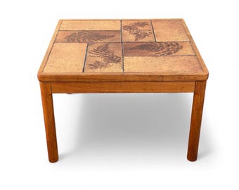 Danish Teak And Tile Midcentury Coffee Table