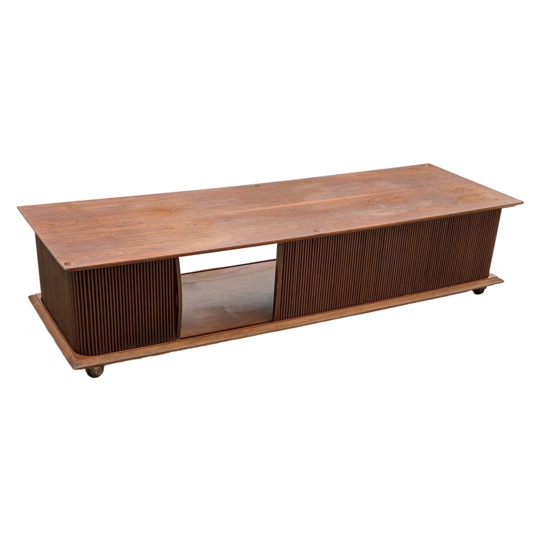 Lane Coffee Table With Tambour Doors - Etsy