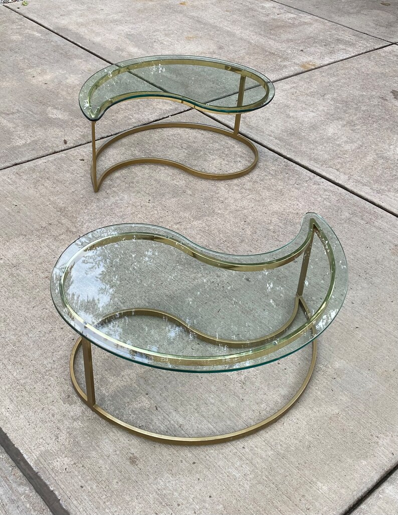 Yin Yang Brass and Glass Coffee Table - Etsy