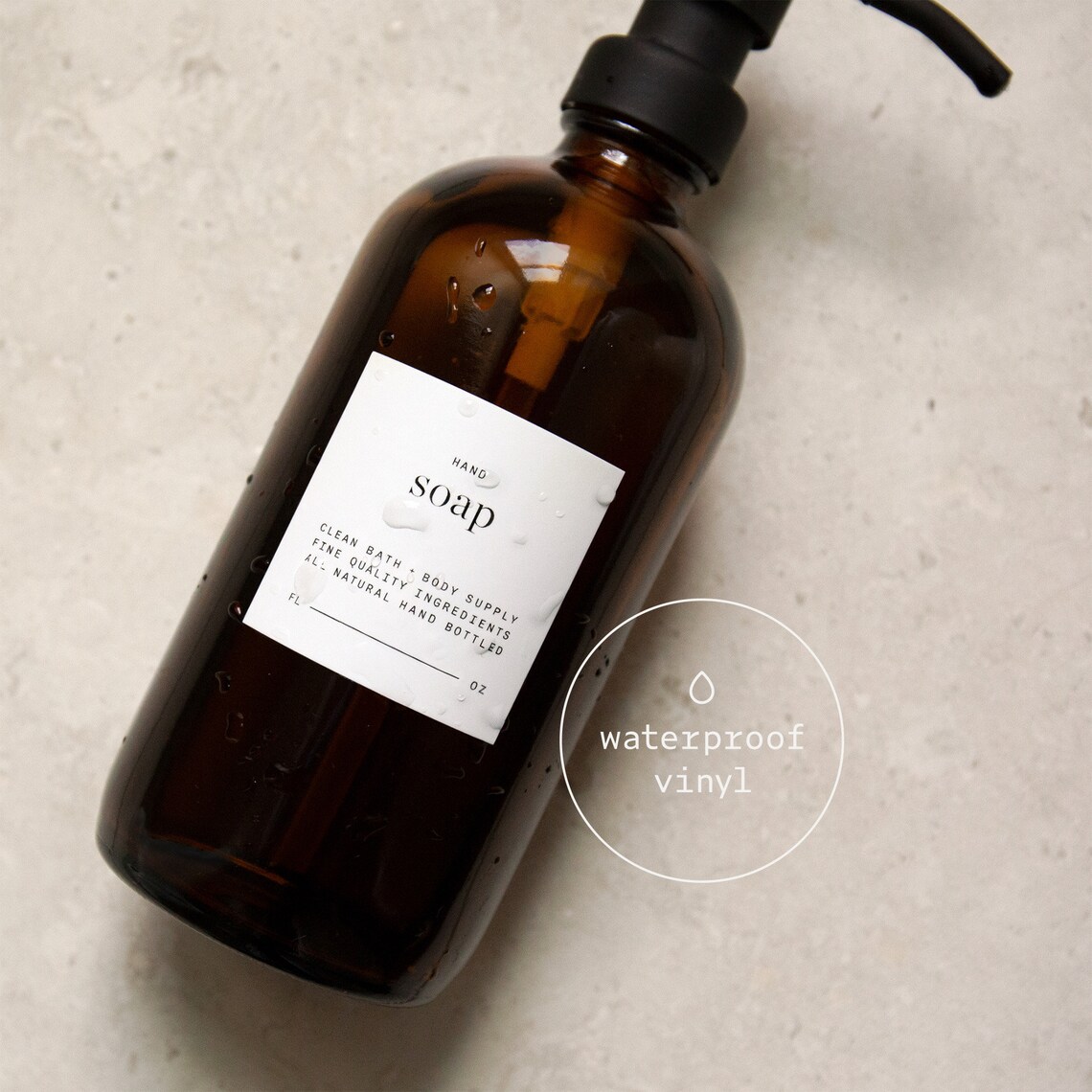 Waterproof Vinyl Labels / Dish Soap / Hand Soap Labels / Etsy