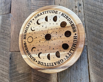 Witch Moon Phases Cheese Plate with Serving Utensils