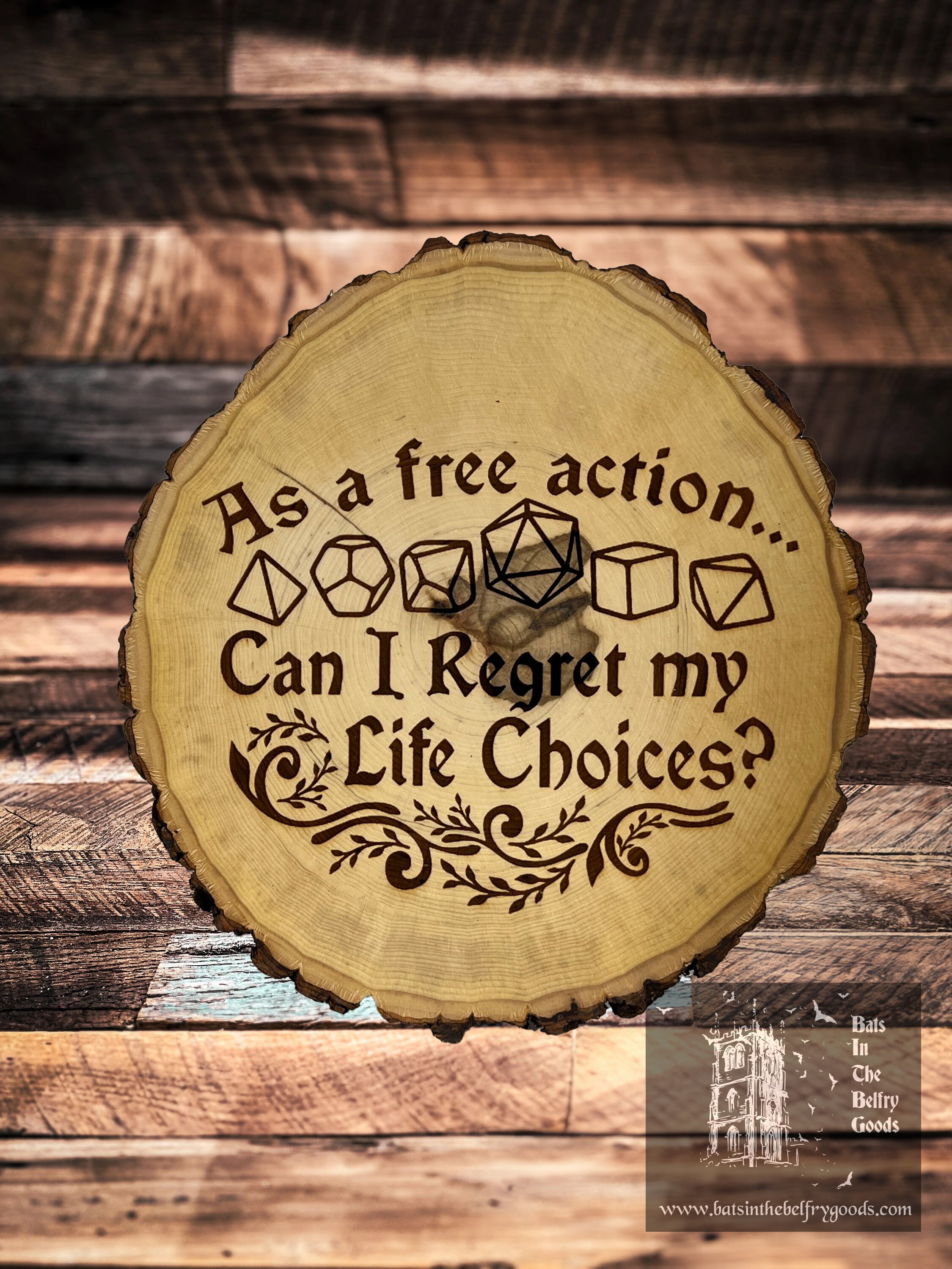 As a free-action DND engraved on wood