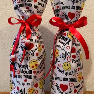 Thank You/We Appreciate Our Heroes and First Responders Wine Bottle Bags/Gourmet Oils and Vinegars Gift Bags/Appreciation Gift Bags