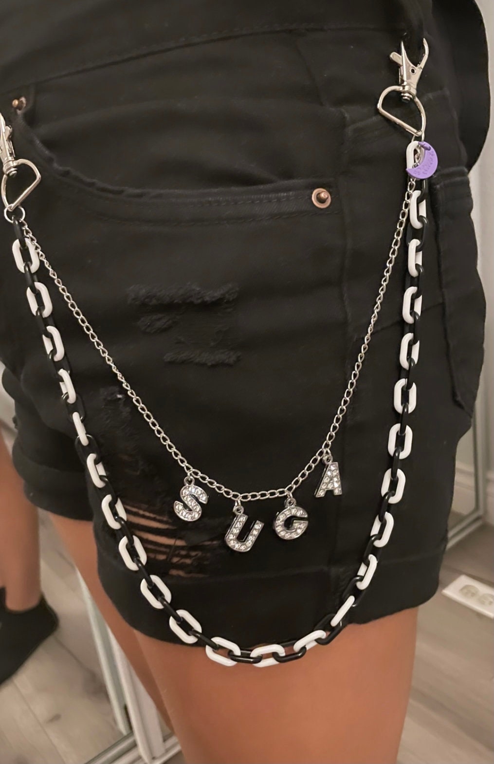 Suga Inspired Belt Chain - Etsy