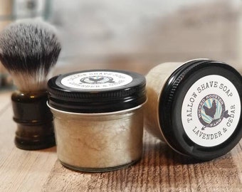 Tallow Shave Soap Lavender & Cedar | Father's Day Gift | Shaving Gift | Natural Shave | Colorado Made | No Plastic Packaging | Colorado Gift