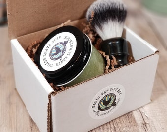 Gift Box Shave Soap + Shave Brush | Your choice of one shave soap + one shave brush | Men's Valentine | Colorado Gift | Wet Shave