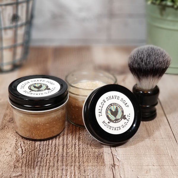 Mountain G.O.A.T. Tallow Shave Soap | Pine Scent | Father's Day Gift | IPA Microbrew | Goats Milk Shave Soap | Colorado Made | Natural Shave