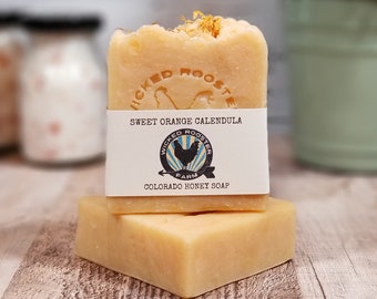 Sweet Orange Calendula Soap | Natural Soap | Mother's Day Gift | Colorado Made | Artisan Soap | No Plastic Packaging | Essential Oil Soap