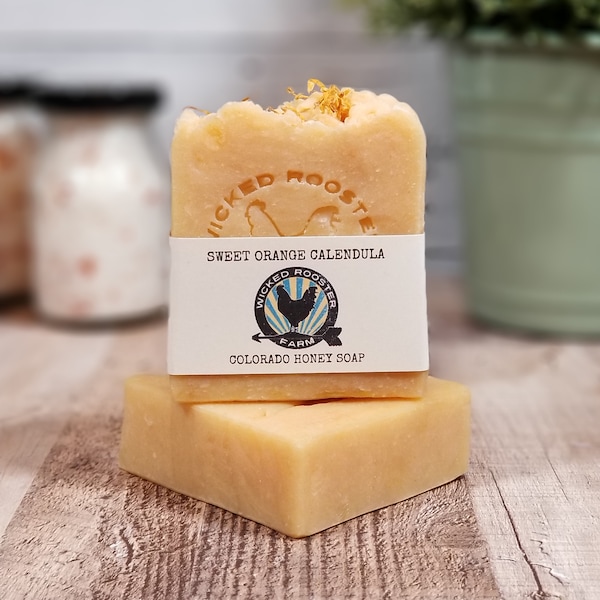 Sweet Orange Calendula Soap | Natural Soap | Mother's Day Gift | Colorado Made | Artisan Soap | No Plastic Packaging | Essential Oil Soap