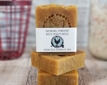 Champú para perros de granja con avena, calabaza y leche de cabra / Jabón totalmente natural / Hecho en granjas de Colorado / Jabón artesanal / Regalo de Colorado