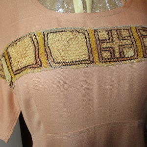 Vintage Stef'NTy Raw Silk Peach Maxi Dress image 3