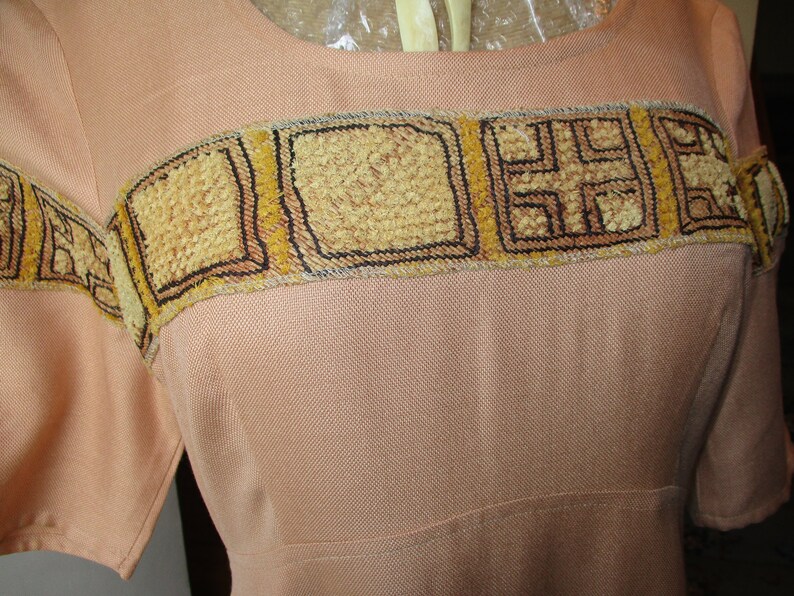 Vintage Stef'NTy Raw Silk Peach Maxi Dress image 3