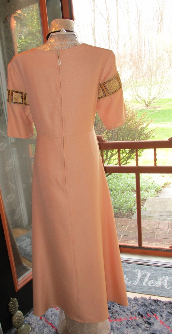 Vintage Stef'NTy Raw Silk Peach Maxi Dress - image 2