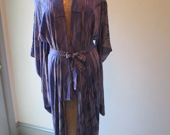 Purple Geometric Pattern Kimono