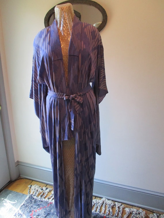 Purple Geometric Pattern Kimono