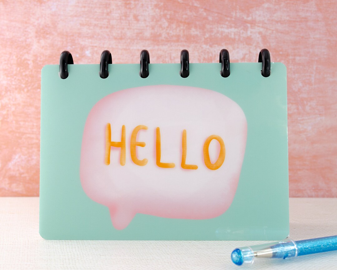 Index Card Notebook 50 Pages Disk Binder Organizer Hello Etsy