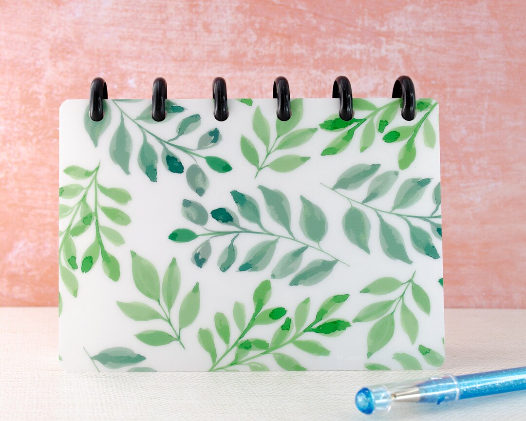 Index Card Notebook 50 Pages Disk Binder Organizer Leaves Etsy