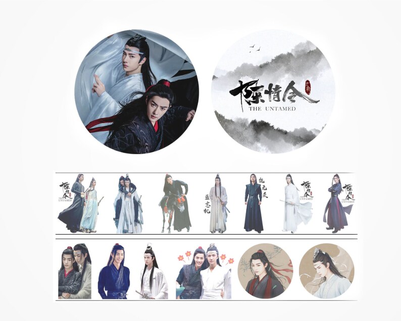 The Untamed Washi Tape Wei Wu Xian /& Lan Zhan on Mo Dao Zu Shi Chinese Historical Drama