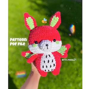 Crochet Pattern - Toto the Dragonfruit Plushy, Fatbelly, crochet animal, soft toys, squishy, dragonfruit toy, lovely, handmade,